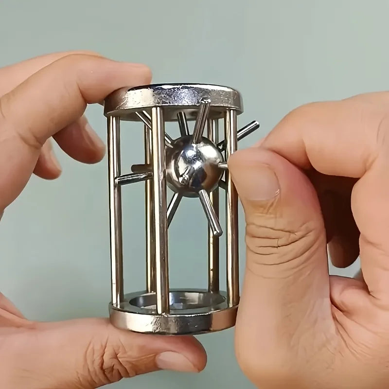 Sevair Deco Metal Cage Puzzle for Screen-Free Fun hands solving