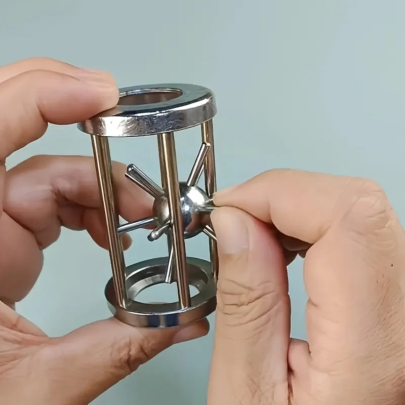 Sevair Deco Metal Cage Puzzle for Screen-Free Fun spiked ball