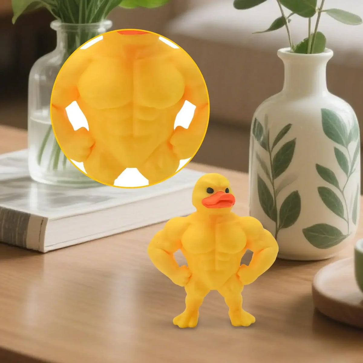 Sevair Deco Mini Buff Duck Figurine for Desk Decor muscle detail