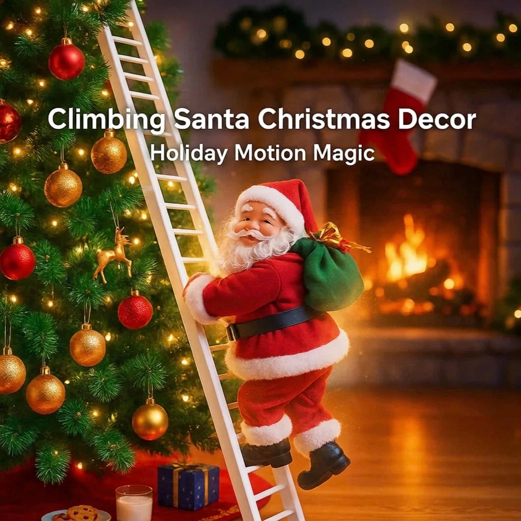 Sevair Deco Musical Climbing Santa Christmas Decoration tree display