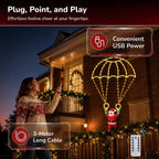 Sevair Deco Parachuting Santa Christmas Lights usb cable remote