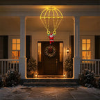 Sevair Deco Parachuting Santa Christmas Lights warm white front door