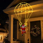 Sevair Deco Parachuting Santa Christmas Lights warm white porch