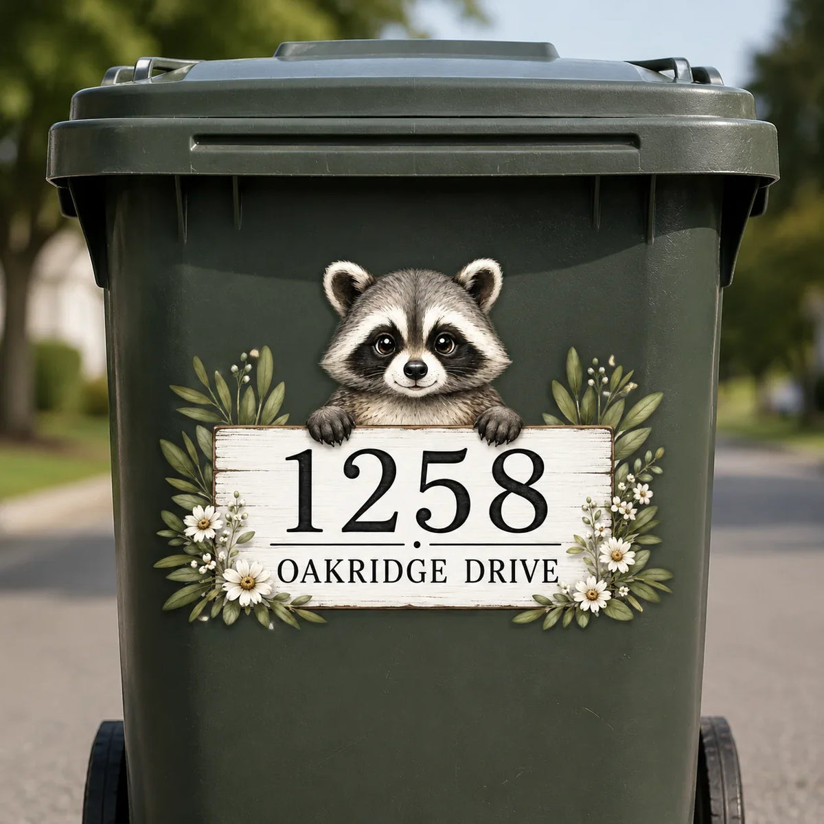 Sevair Deco Personalized Raccoon Bin Sticker 2