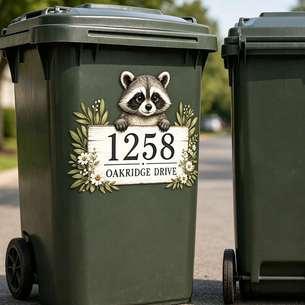 Sevair Deco Personalized Raccoon Bin Sticker 3