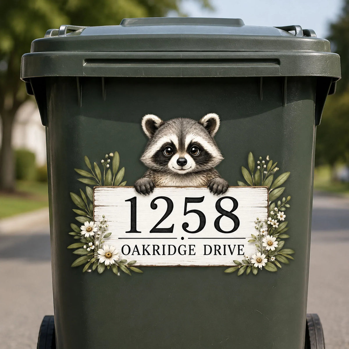 Sevair Deco Personalized Raccoon Bin Sticker 5