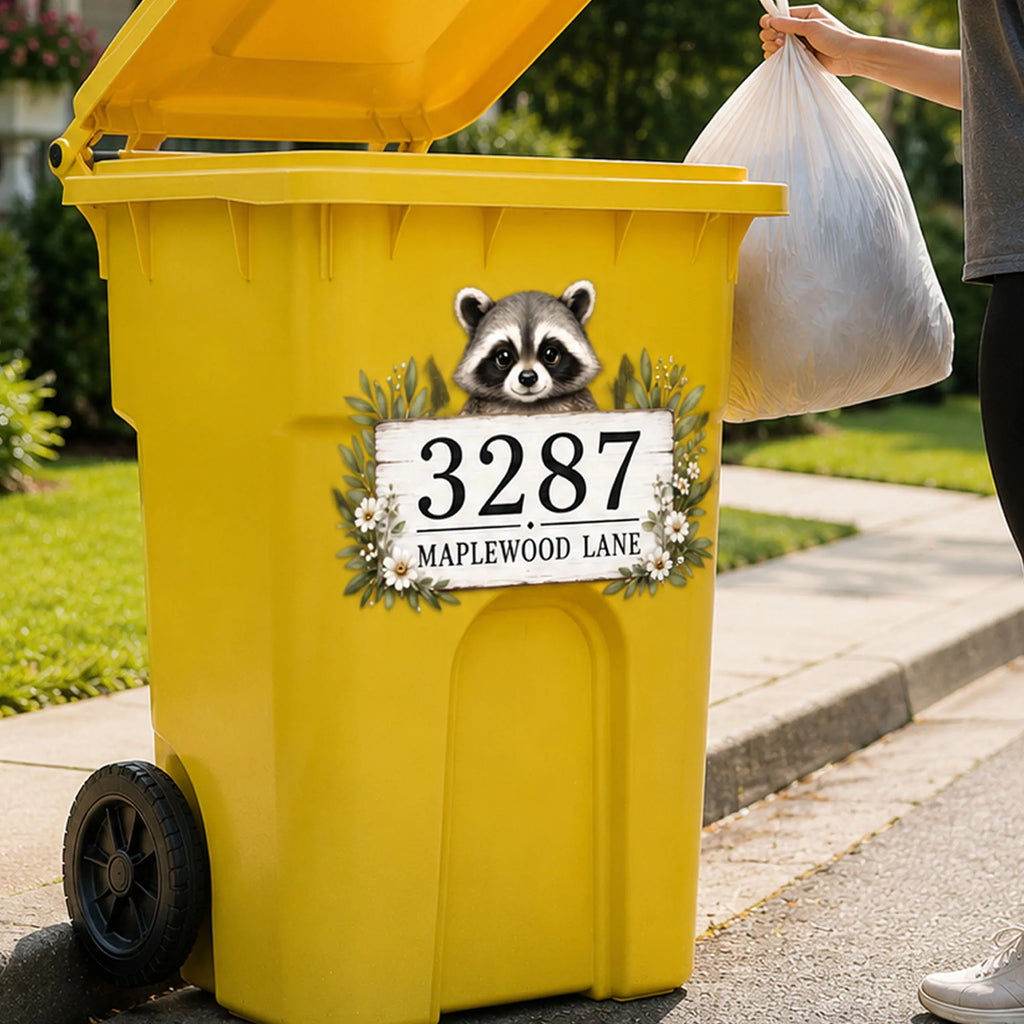 Sevair Deco Personalized Raccoon Bin Sticker 6