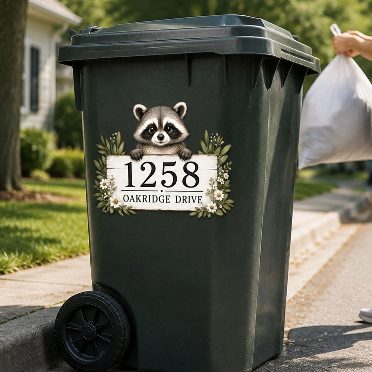 Sevair Deco Personalized Raccoon Bin Sticker 8