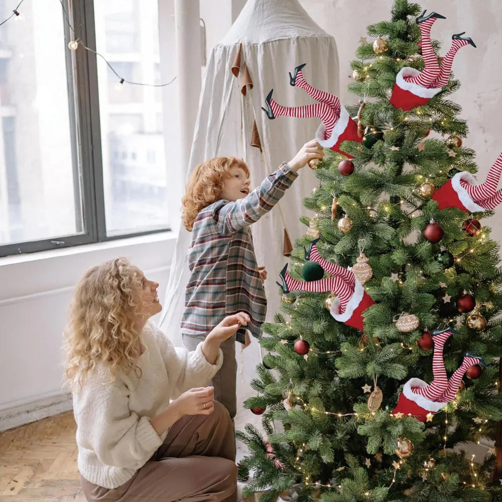Sevair Deco Posable Santa Legs Christmas Tree Decor family display