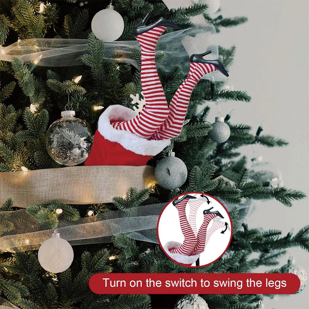 Sevair Deco Posable Santa Legs Christmas Tree Decor grinch tree
