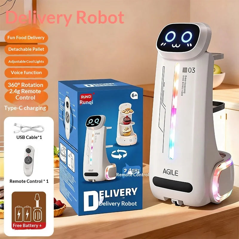 Sevair Deco RC Delivery Robot Toy with Lights remote control