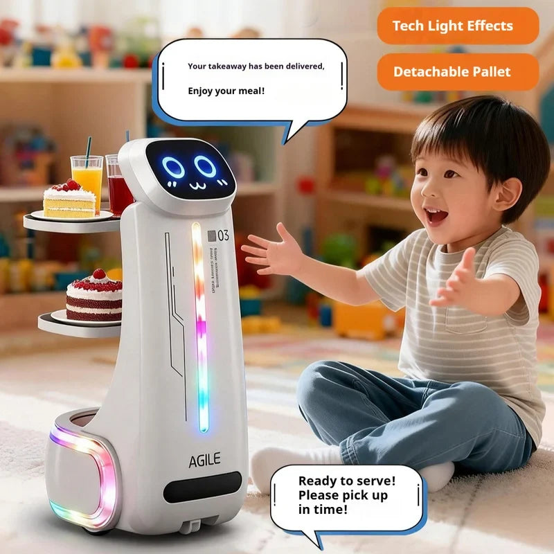 Sevair Deco RC Delivery Robot Toy with Lights robot angle