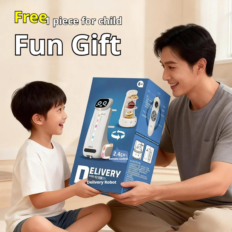 Sevair Deco RC Delivery Robot Toy with Lights robot side