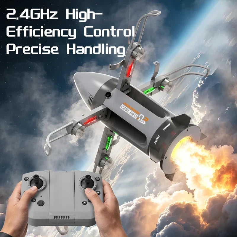 Sevair Deco RC Spaceship Rocket Toy with LED Mist 10