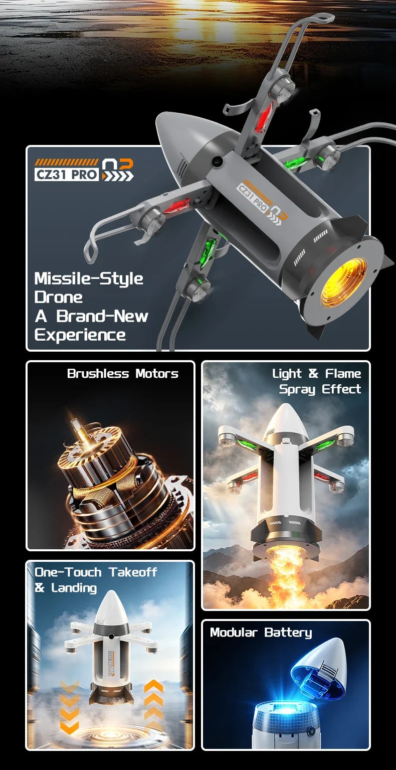 Sevair Deco RC Spaceship Rocket Toy with LED Mist 12
