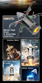 Sevair Deco RC Spaceship Rocket Toy with LED Mist 12