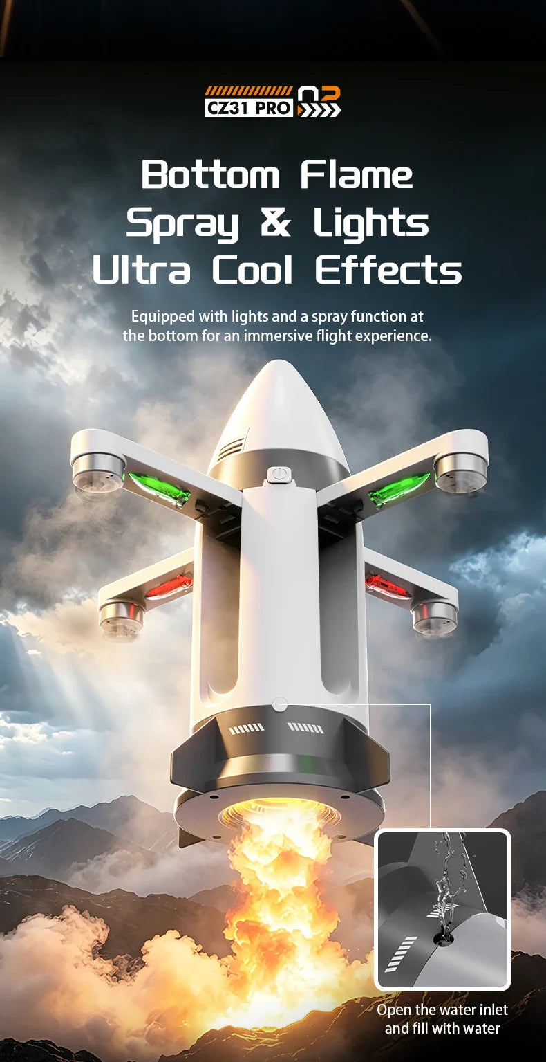 Sevair Deco RC Spaceship Rocket Toy with LED Mist 15