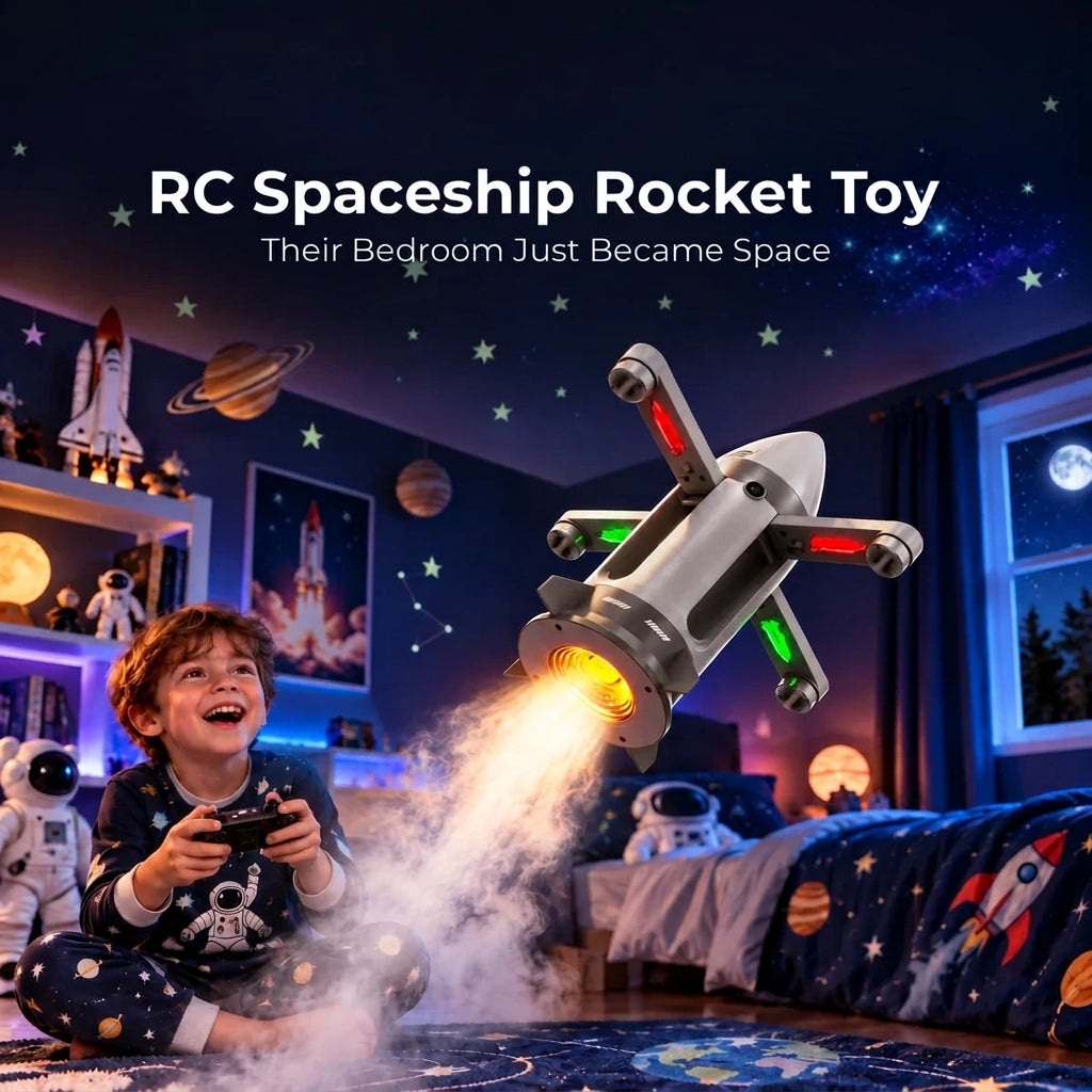 Sevair Deco RC Spaceship Rocket Toy with LED Mist 2