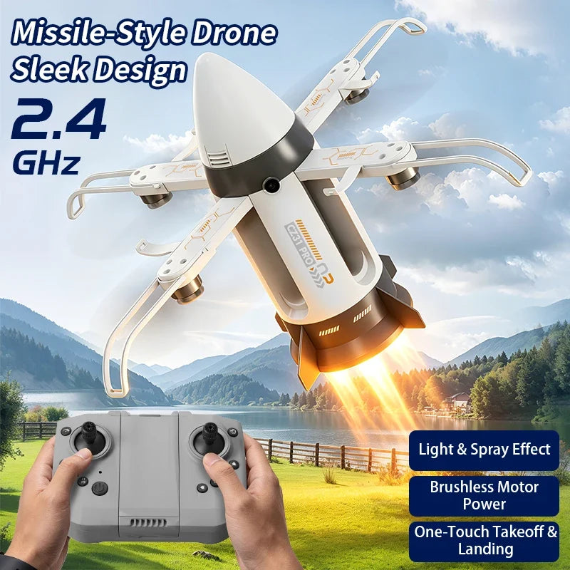Sevair Deco RC Spaceship Rocket Toy with LED Mist 25