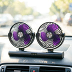 Sevair Deco rechargeable dual head portable fan dashboard placement