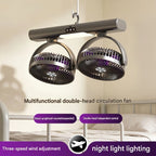 Sevair Deco rechargeable dual head portable fan hanging view