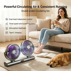 Sevair Deco rechargeable dual head portable fan living room
