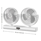 Sevair Deco rechargeable dual head portable fan white dimensions