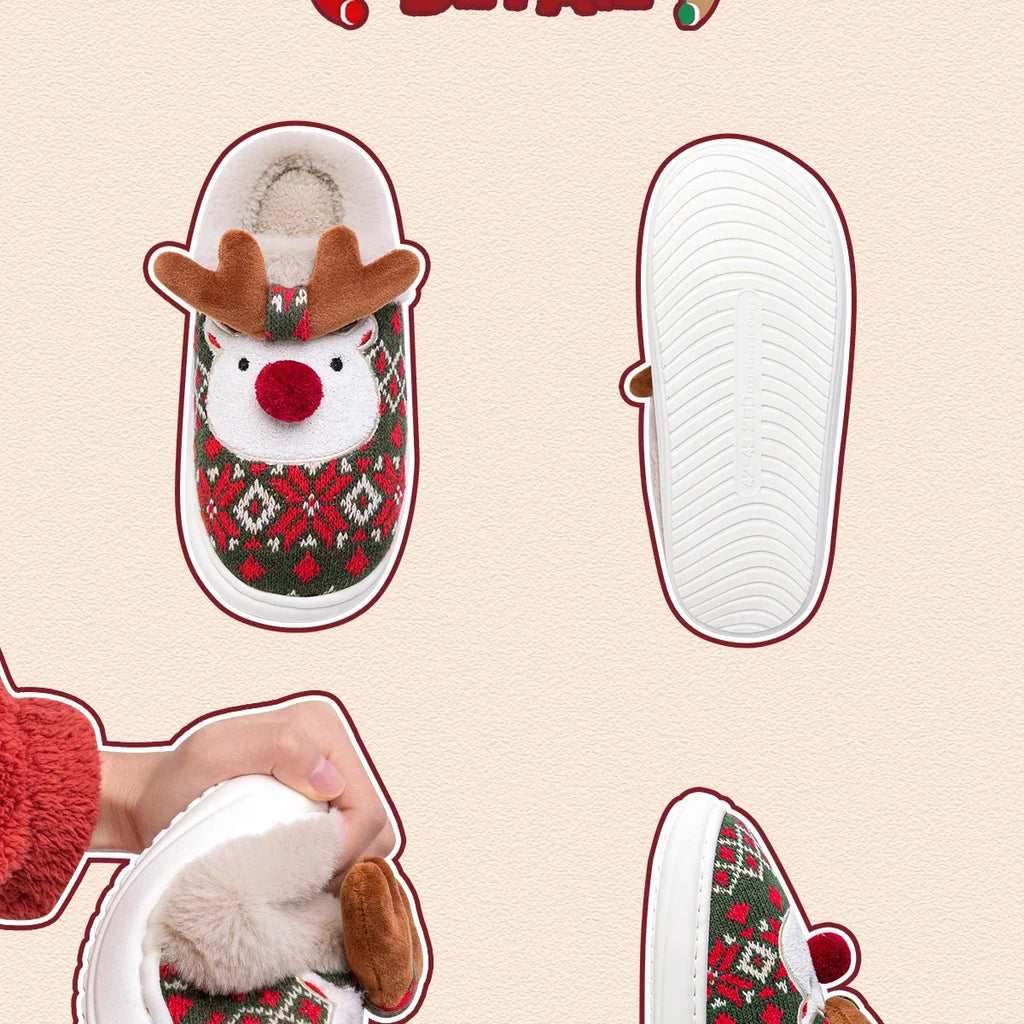 Sevair Deco Reindeer Christmas Slippers 14