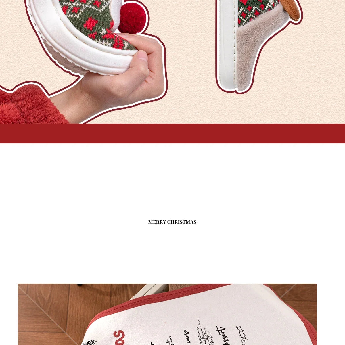 Sevair Deco Reindeer Christmas Slippers 15