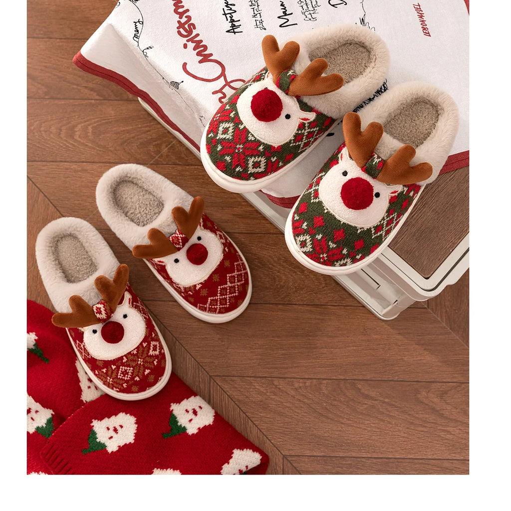 Sevair Deco Reindeer Christmas Slippers 16
