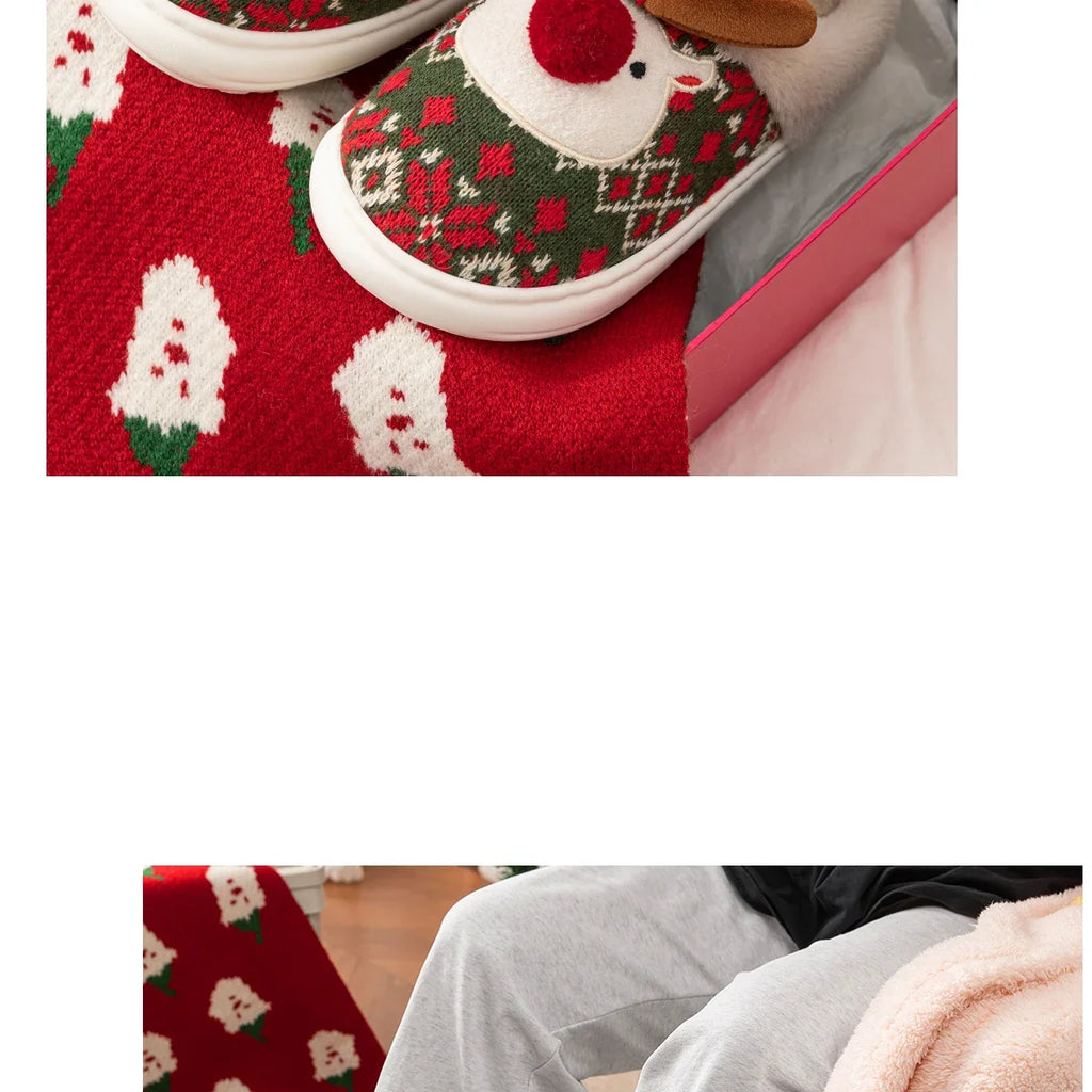 Sevair Deco Reindeer Christmas Slippers 22