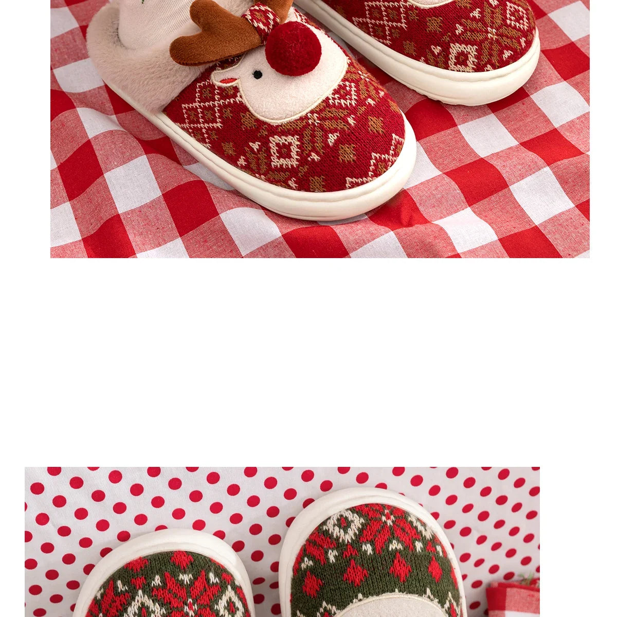 Sevair Deco Reindeer Christmas Slippers 26
