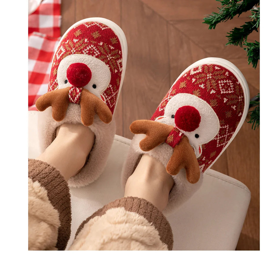 Sevair Deco Reindeer Christmas Slippers 28