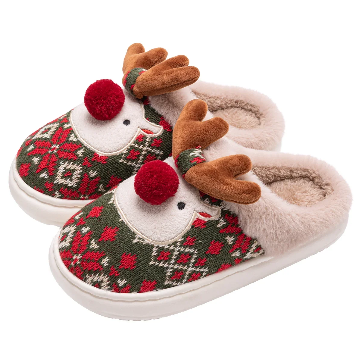 Sevair Deco Reindeer Christmas Slippers 9