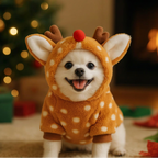 Sevair Deco Reindeer Dog Hoodie for Small Pets 1