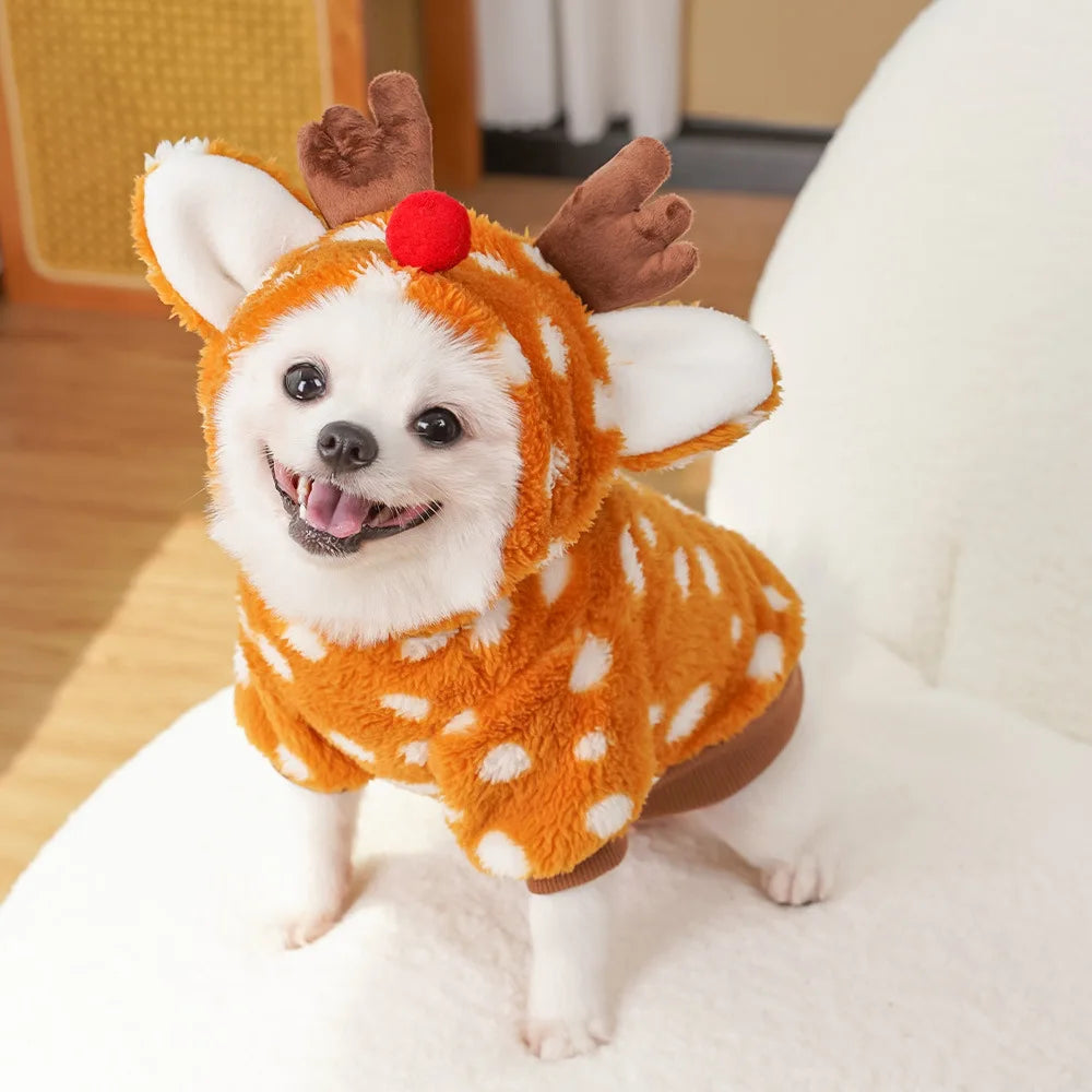 Sevair Deco Reindeer Dog Hoodie for Small Pets 4