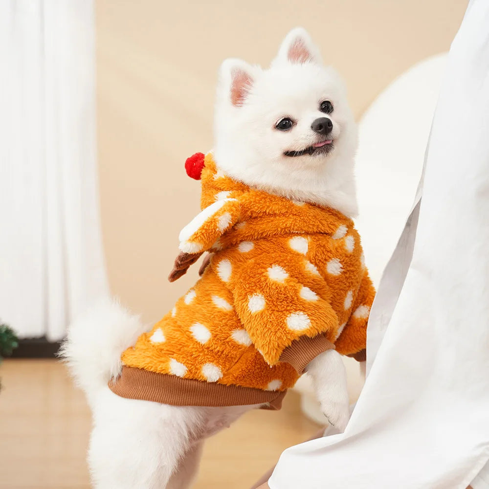 Sevair Deco Reindeer Dog Hoodie for Small Pets 5