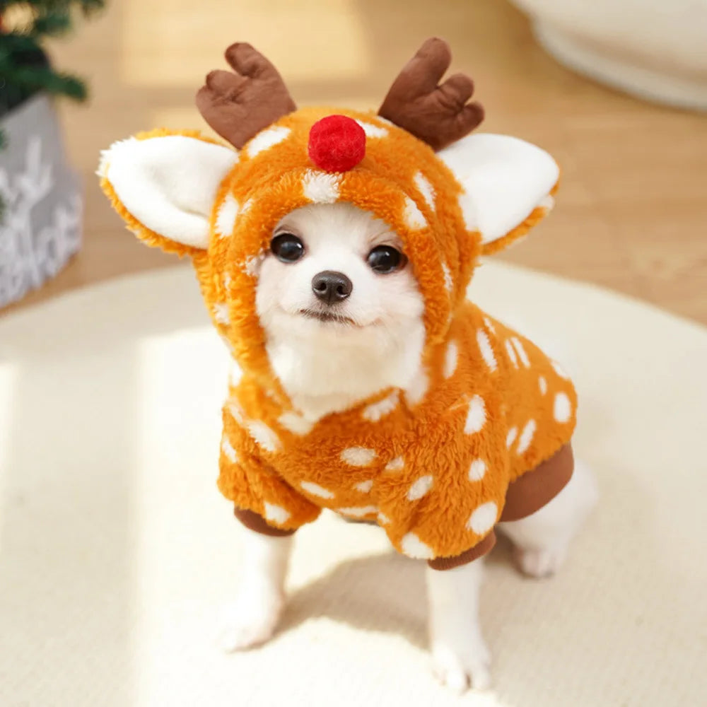 Sevair Deco Reindeer Dog Hoodie for Small Pets 6