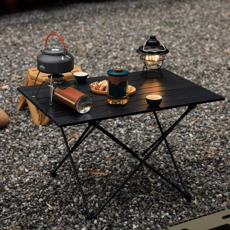 Sevair Deco Roll-Up Camping Table coffee setup
