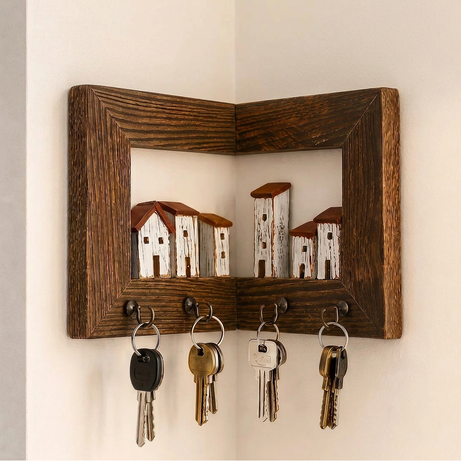 Sevair Deco Rustic Village Wall Key Holder 1