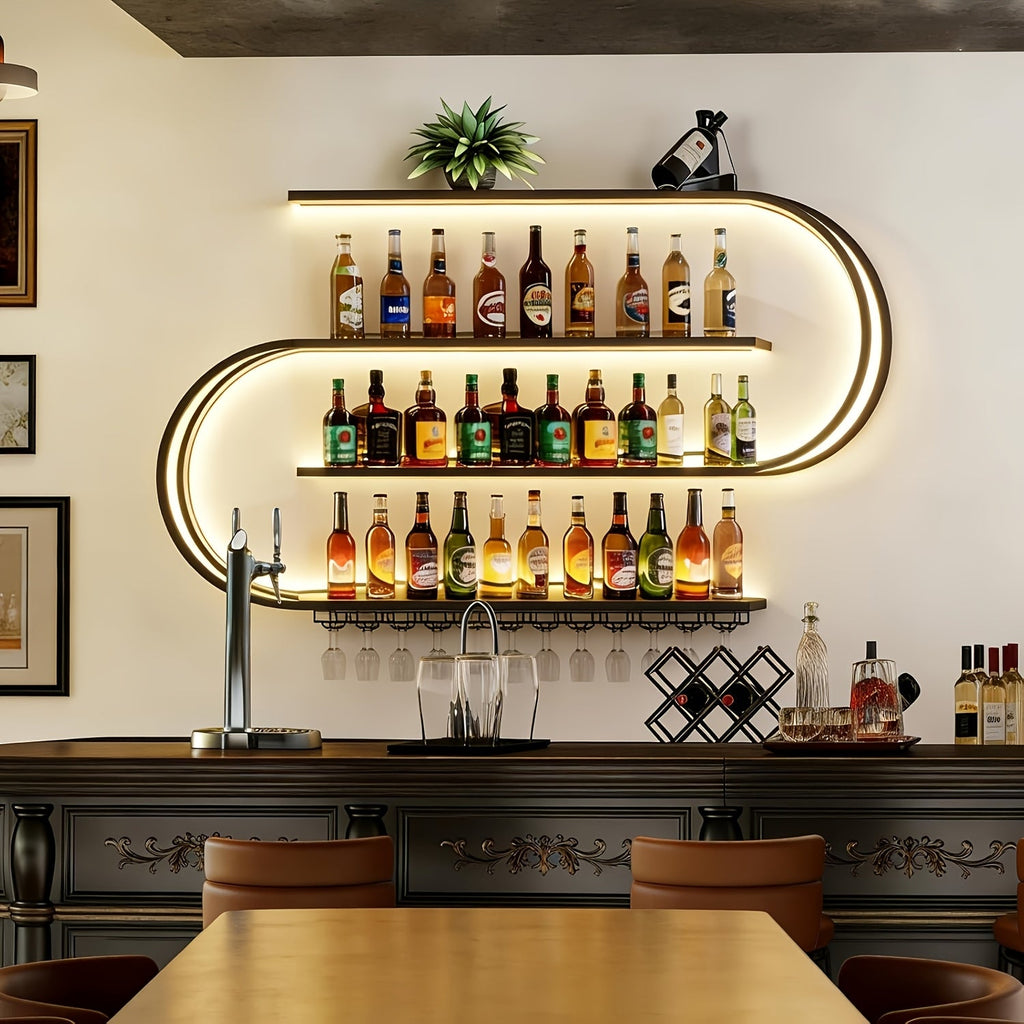 Sevair Deco S-Shaped LED Wall Wine Rack 8