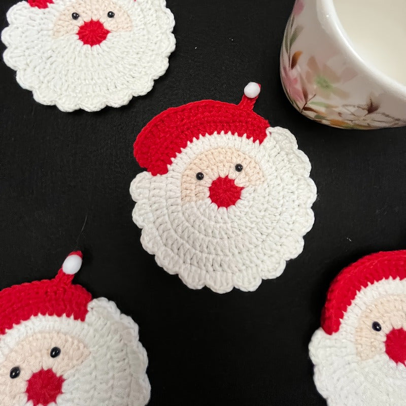 Sevair Deco Santa Crochet Coasters 4 Pack 6
