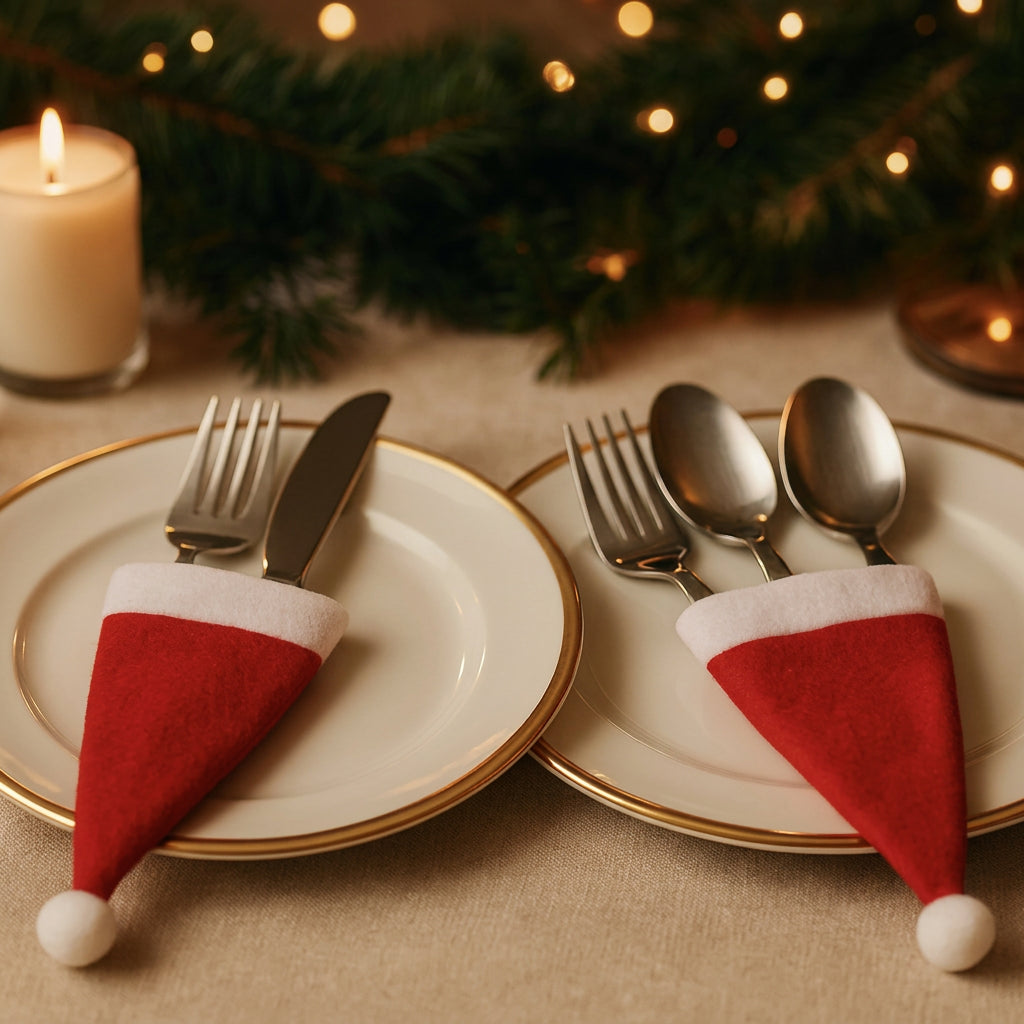 Sevair Deco Santa Cutlery Holders Felt Set 1