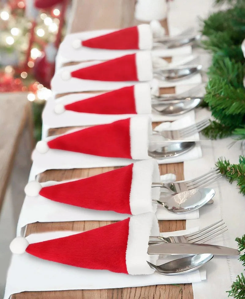 Sevair Deco Santa Cutlery Holders Felt Set 2