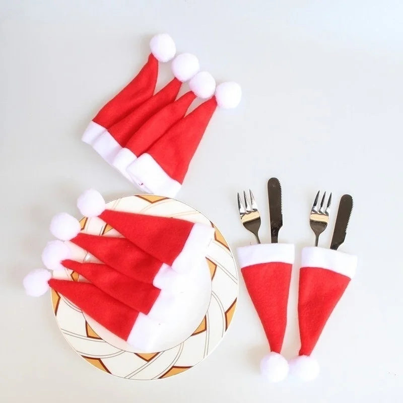 Sevair Deco Santa Cutlery Holders Felt Set 5