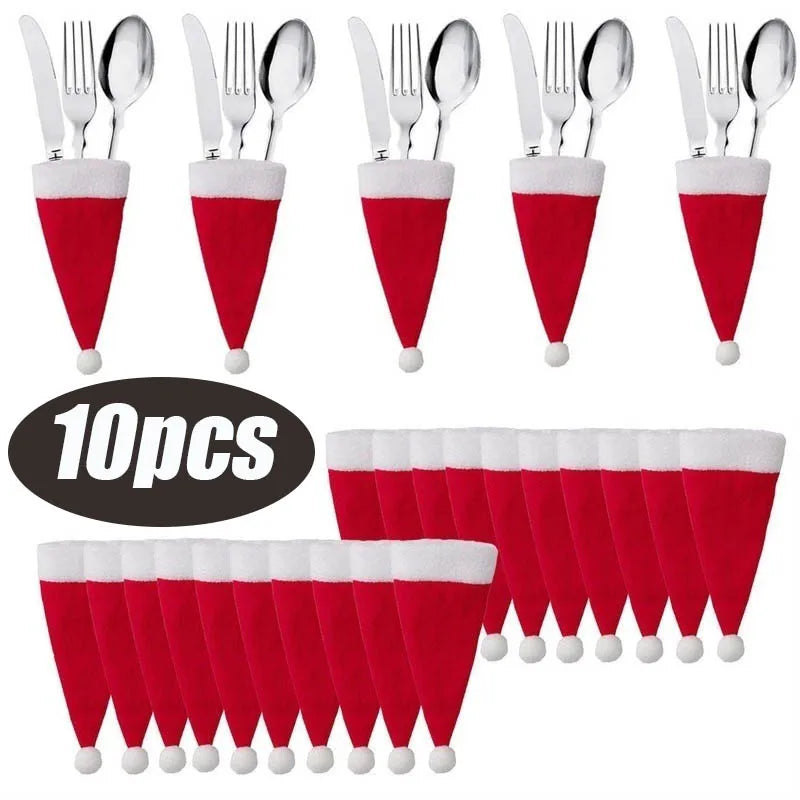 Sevair Deco Santa Cutlery Holders Felt Set 8