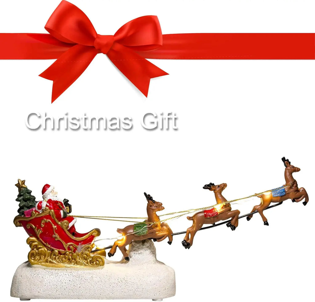 Sevair Deco Santa Sleigh Figurine with Lights and Music 6