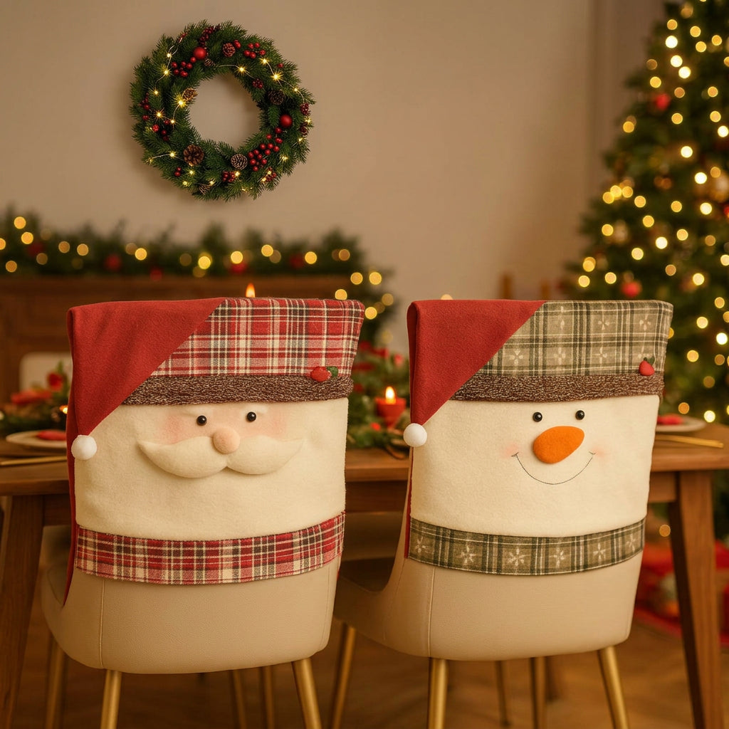 Sevair Deco Santa Snowman Christmas Chair Covers 1