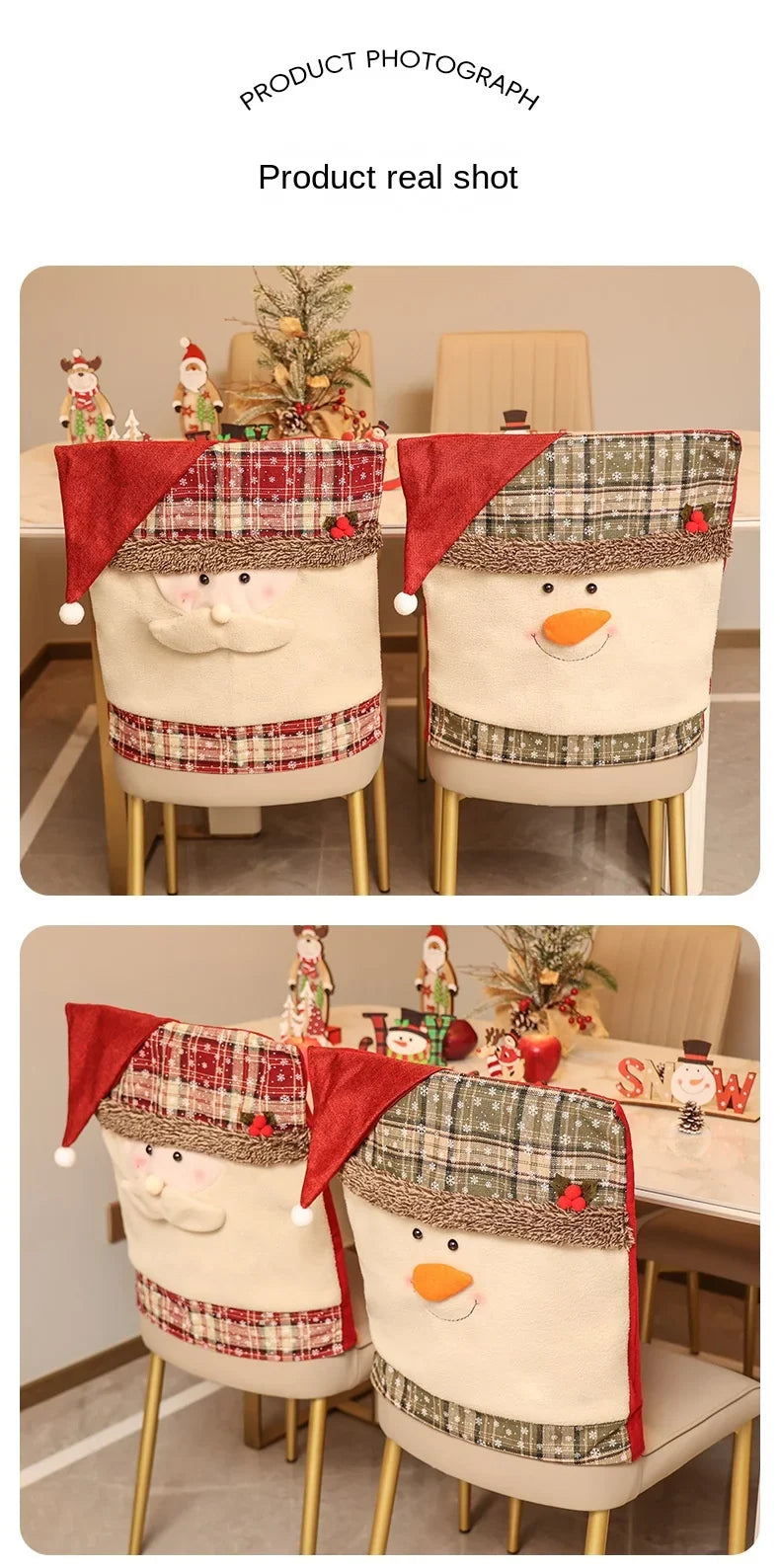 Sevair Deco Santa Snowman Christmas Chair Covers 13