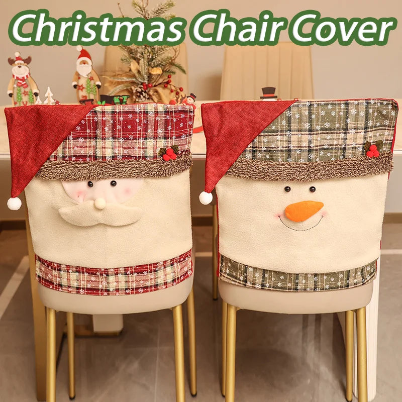 Sevair Deco Santa Snowman Christmas Chair Covers 2